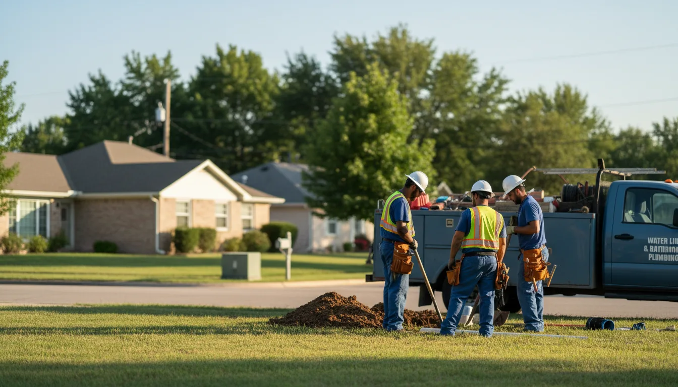 Residential water line and bathroom plumbing service in New Bloomington, OH